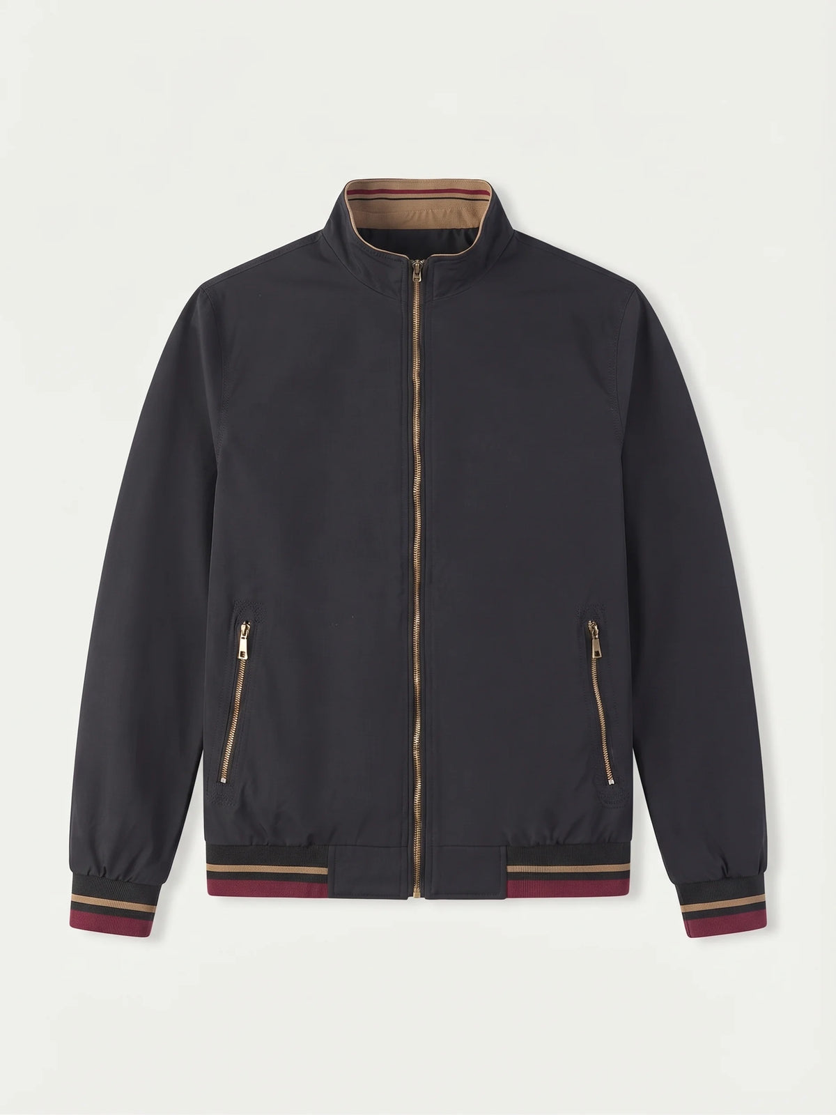 Camogli Black Casual Jacket laid flat