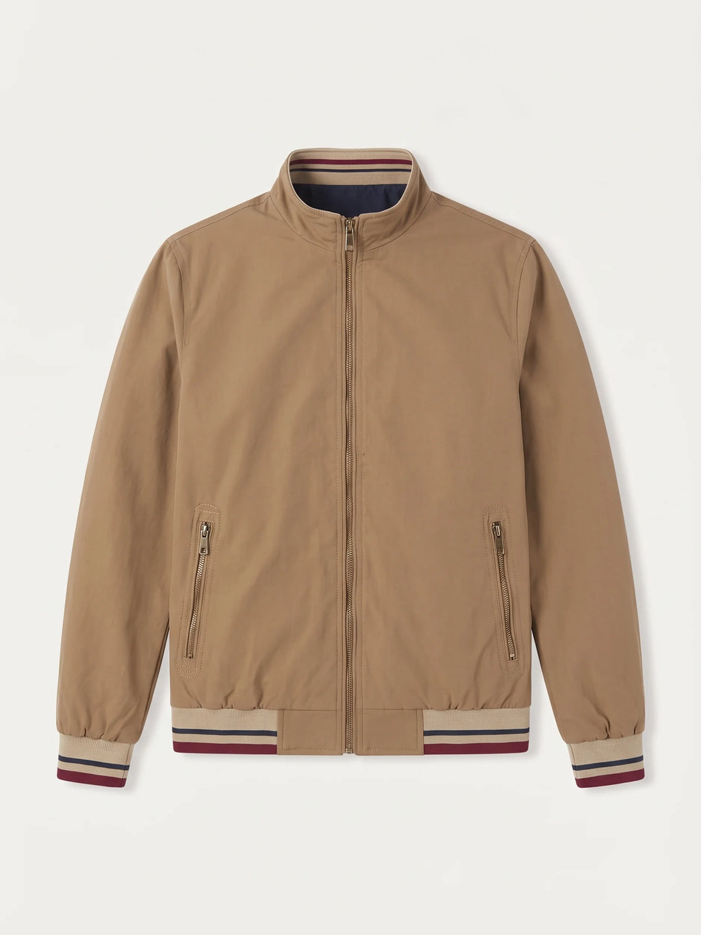 Camogli Khaki Casual Jacket laid flat