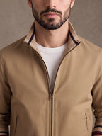 Close-up of the stand collar and brass zip