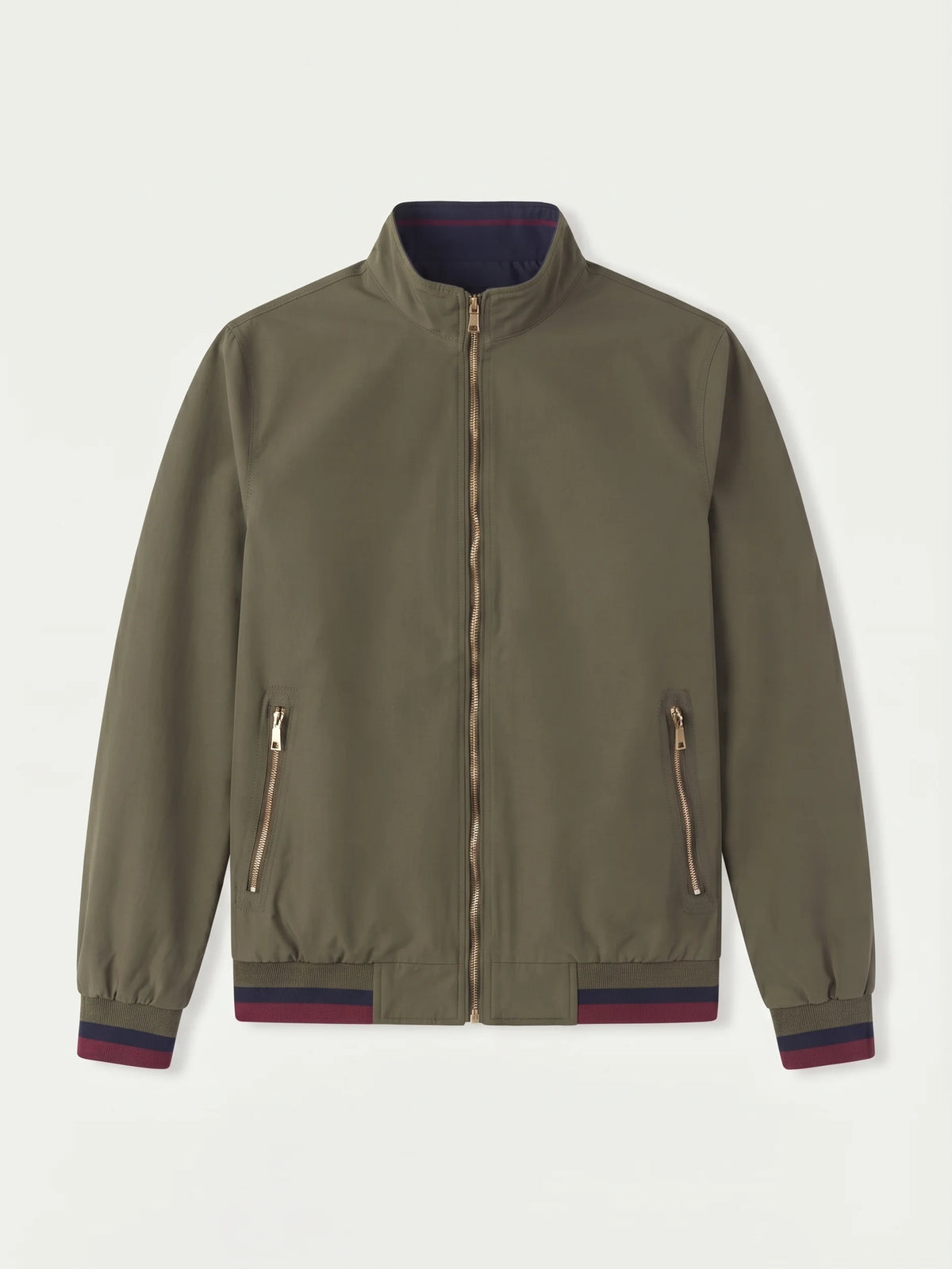 Camogli Olive Casual Jacket laid flat