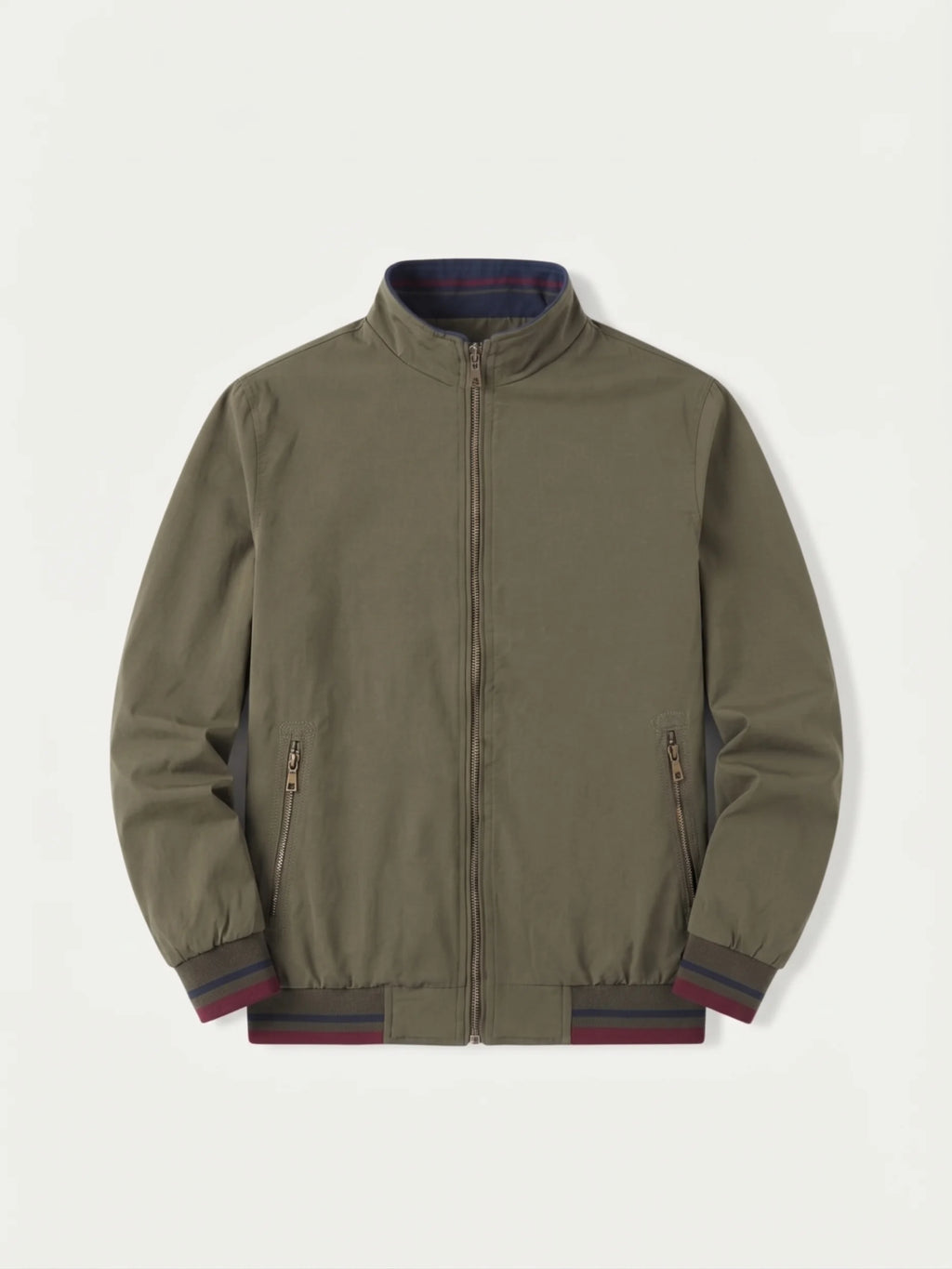 Camogli Olive Casual Jacket laid flat
