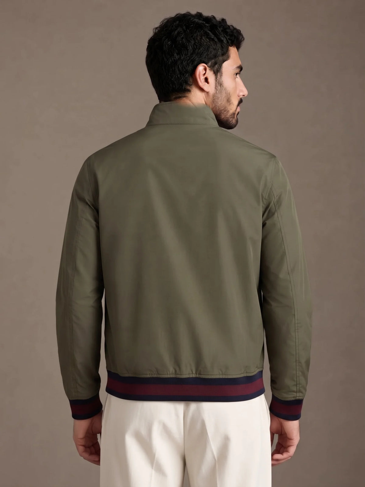 Back view of the Camogli Olive Casual Jacket