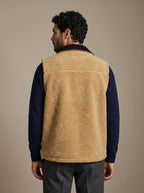 Cortina Black Reversible Gilet, sherpa side from the back