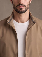Close-up of the stand collar and brass zip