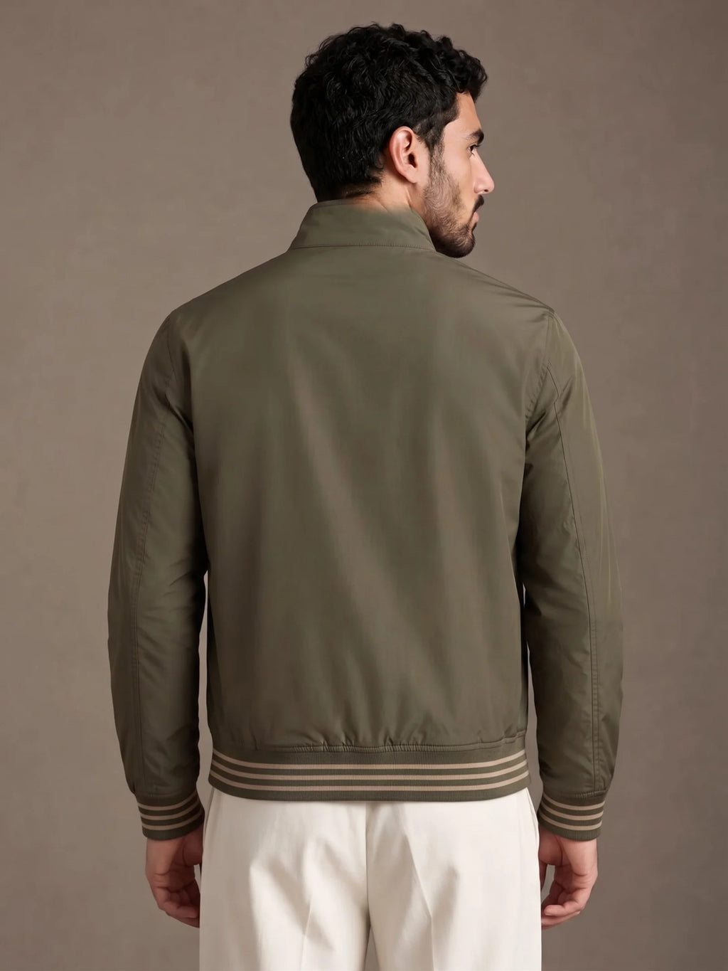 Back view of the Lavagna Olive Casual Jacket