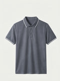 Morino Charcoal Polo laid flat