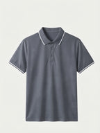 Morino Charcoal Polo laid flat