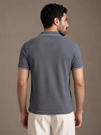 Back view of the Morino Charcoal Polo