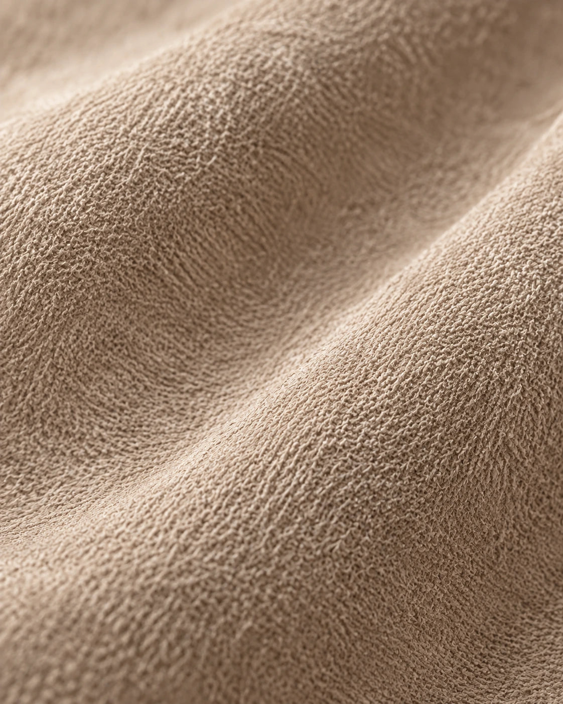 Close detail of the fine, even nap of the fabric surface